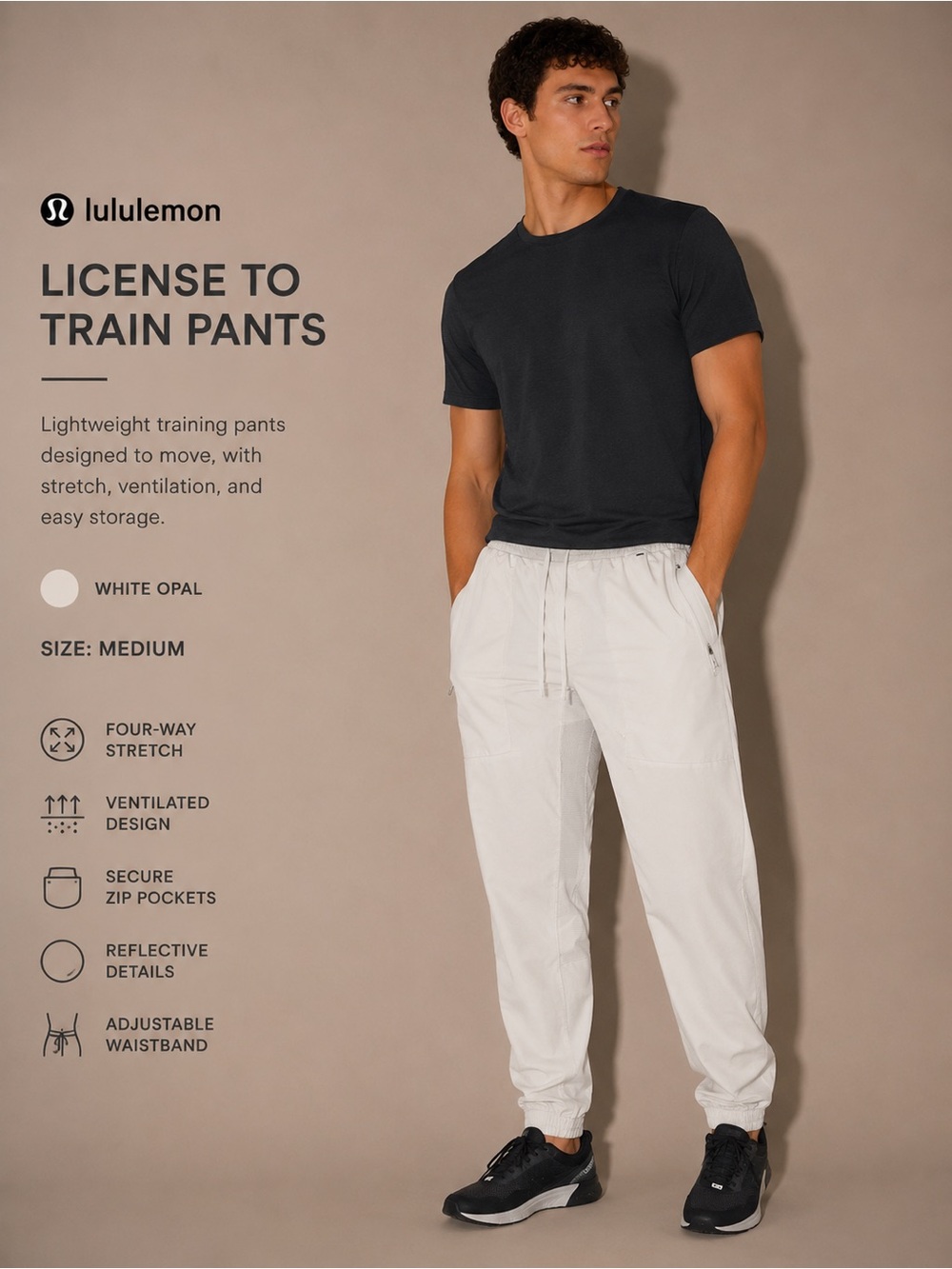 Lululemon License to Train Jogger White Opal Medium